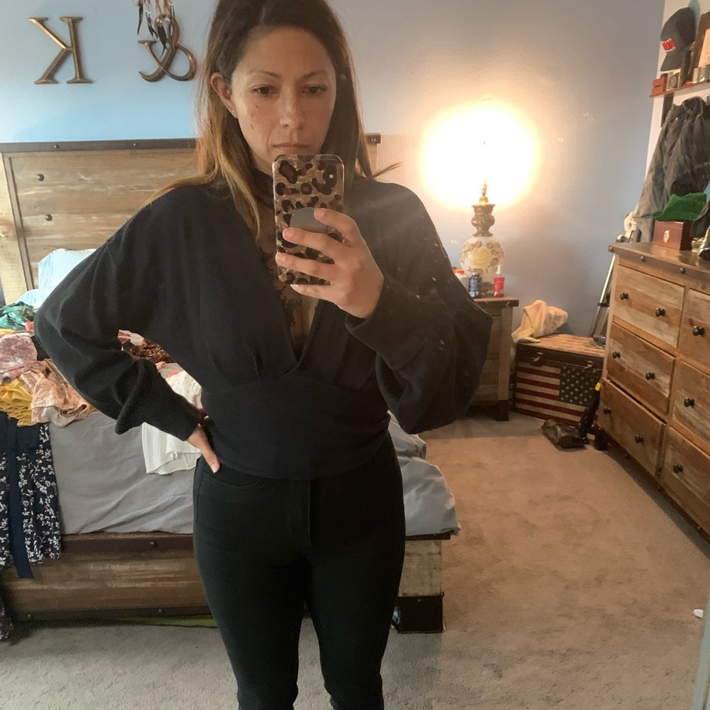 We the Free black cropped sweater